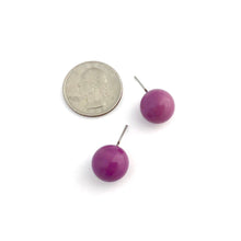 Load image into Gallery viewer, Bright Purple Ball Stud Earrings