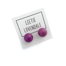 Load image into Gallery viewer, Bright Purple Ball Stud Earrings