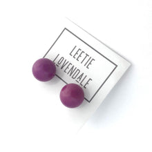 Load image into Gallery viewer, Bright Purple Ball Stud Earrings