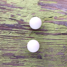 Load image into Gallery viewer, White Jumbo Ball Stud Earrings