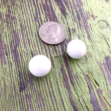 Load image into Gallery viewer, White Jumbo Ball Stud Earrings