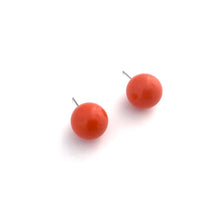 Load image into Gallery viewer, Dark Orange Jumbo Ball Stud Earrings