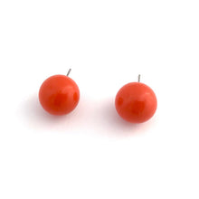 Load image into Gallery viewer, Dark Orange Jumbo Ball Stud Earrings