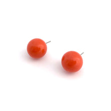 Load image into Gallery viewer, Dark Orange Jumbo Ball Stud Earrings