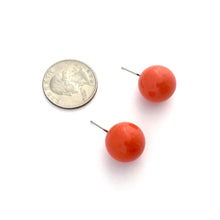 Load image into Gallery viewer, Dark Orange Jumbo Ball Stud Earrings