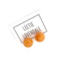 Load image into Gallery viewer, Honey Amber Yellow Marbled Stud Earrings