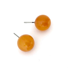 Load image into Gallery viewer, Honey Amber Yellow Marbled Stud Earrings