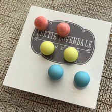 Load image into Gallery viewer, Spring Sherbert | 8mm Vintage Lucite Triple Stud Earrings Set
