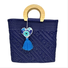 Load image into Gallery viewer, Wooden Handle Handwoven Tote
