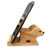 Load image into Gallery viewer, Wooden Basset Hound Phone Holder