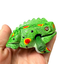 Load image into Gallery viewer, 1.5" Wooden Musical Frog - Green Spring Design (Percussion Instrument)