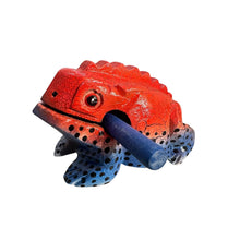 Load image into Gallery viewer, 4" Wooden Musical Frog - Red Dart Design (Percussion Instrument)