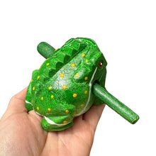 Load image into Gallery viewer, 3" Medium Green Leaf Musical Percussion Frog