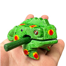 Load image into Gallery viewer, 1.5" Wooden Musical Frog - Green Spring Design (Percussion Instrument)