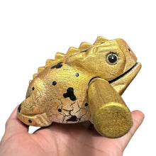 Load image into Gallery viewer, 4" Wooden Musical Frog - Egyptian Golden Design (Percussion Instrument)