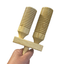 Load image into Gallery viewer, Wooden Double Guiro – Natural Wood Percussion Instrument for Music Learning