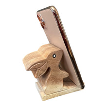 Load image into Gallery viewer, Wooden Cute Rabbit Phone Holder