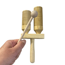 Load image into Gallery viewer, Wooden Double Guiro – Natural Wood Percussion Instrument for Music Learning