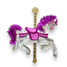 Load image into Gallery viewer, Funfair Carousel Horse Acrylic Brooch by Lipstick &amp; Chrome x Makokot
