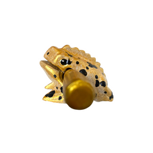 Load image into Gallery viewer, 1.5" Extra Small Painted Golden Wooden Musical Frog Percussion Instrument