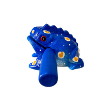 Load image into Gallery viewer, 3" Wooden Musical Frog - Winter Design (Percussion Instrument)
