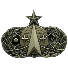 Load image into Gallery viewer, EL2-007 Space Force Ops United States Air Force USAF Senior Space Operations Master   1.625" Lapel Pin with dual posts and deluxe locking clasps
