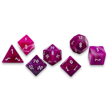 Load image into Gallery viewer, Pink Striped Agate - 7 Piece RPG Set Gemstone Dice