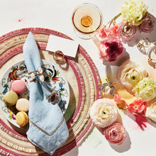 Load image into Gallery viewer, Ruffle edge straw placemat, pink, set of four