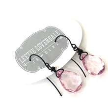 Load image into Gallery viewer, Light Pink Faceted Briolette Teardrop Drop Earrings