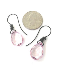 Load image into Gallery viewer, Light Pink Faceted Briolette Teardrop Drop Earrings
