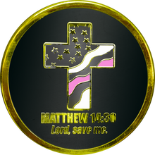 Load image into Gallery viewer, GL7-003 Thin Pink Line Breast Cancer Awareness Survivor Prayer Saint Michael Challenge Coin