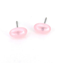 Load image into Gallery viewer, Light Pink Oval Moonglow Stud Minimalist Earrings
