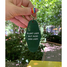 Load image into Gallery viewer, Plant Lady But Also Dog Lady Motel Style Keychain | Green