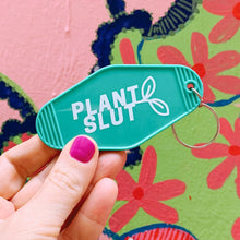 Load image into Gallery viewer, Plant Slut Leaf Motel Style Keychain 🌿