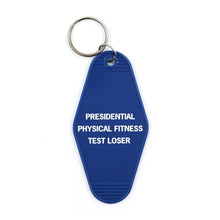Load image into Gallery viewer, Presidential Physical Fitness Test Loser Motel Style Keychain in Blue