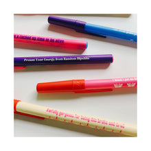Load image into Gallery viewer, Protect Your Energy From Random Dipshits Ballpoint Pen in Violet | Gen Z Aesthetic Blue Ink