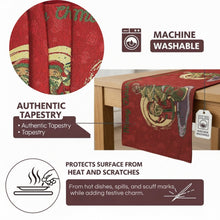 Load image into Gallery viewer, DaDa Bedding Red Santa Claus Christmas Tree Woven Tapestry Dining Table Runner (17615)