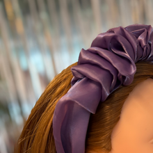 Load image into Gallery viewer, Purple Chiffon Headband | Poly Satin Headpiece Hair Accessory | 6.25''