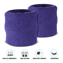 Load image into Gallery viewer, Premium Terry Cloth Cotton Wristband Pair
