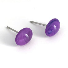 Load image into Gallery viewer, Purple Oval Stud Minimalist Earrings