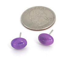 Load image into Gallery viewer, Purple Oval Stud Minimalist Earrings