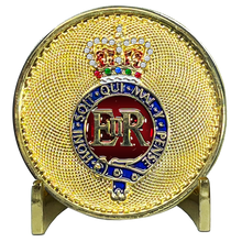 Load image into Gallery viewer, BL8-010 Queen Elizabeth 24KT Gold Plated Challenge Coin UK Queen's Guard Grenadier Guards Buckingham Palace