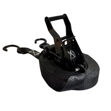 Load image into Gallery viewer, 1" Black Ratchet Strap w/Vinyl S Hook LENGTH OPTIONS | FOUR PACK