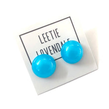 Load image into Gallery viewer, Aqua Blue Aura Glow Retro Button Studs