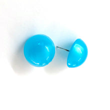 Load image into Gallery viewer, Aqua Blue Aura Glow Retro Button Studs