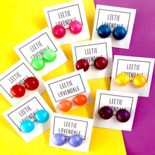 Load image into Gallery viewer, Aqua Blue Aura Glow Retro Button Studs