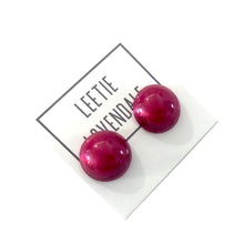 Load image into Gallery viewer, Cranberry Aura Glow Retro Button Studs