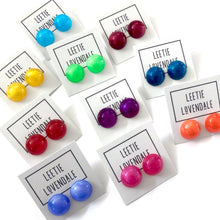 Load image into Gallery viewer, Hot Pink Aura Glow Retro Button Studs