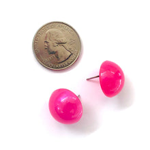 Load image into Gallery viewer, Hot Pink Aura Glow Retro Button Studs