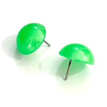 Load image into Gallery viewer, Neon Green Aura Glow Retro Button Studs